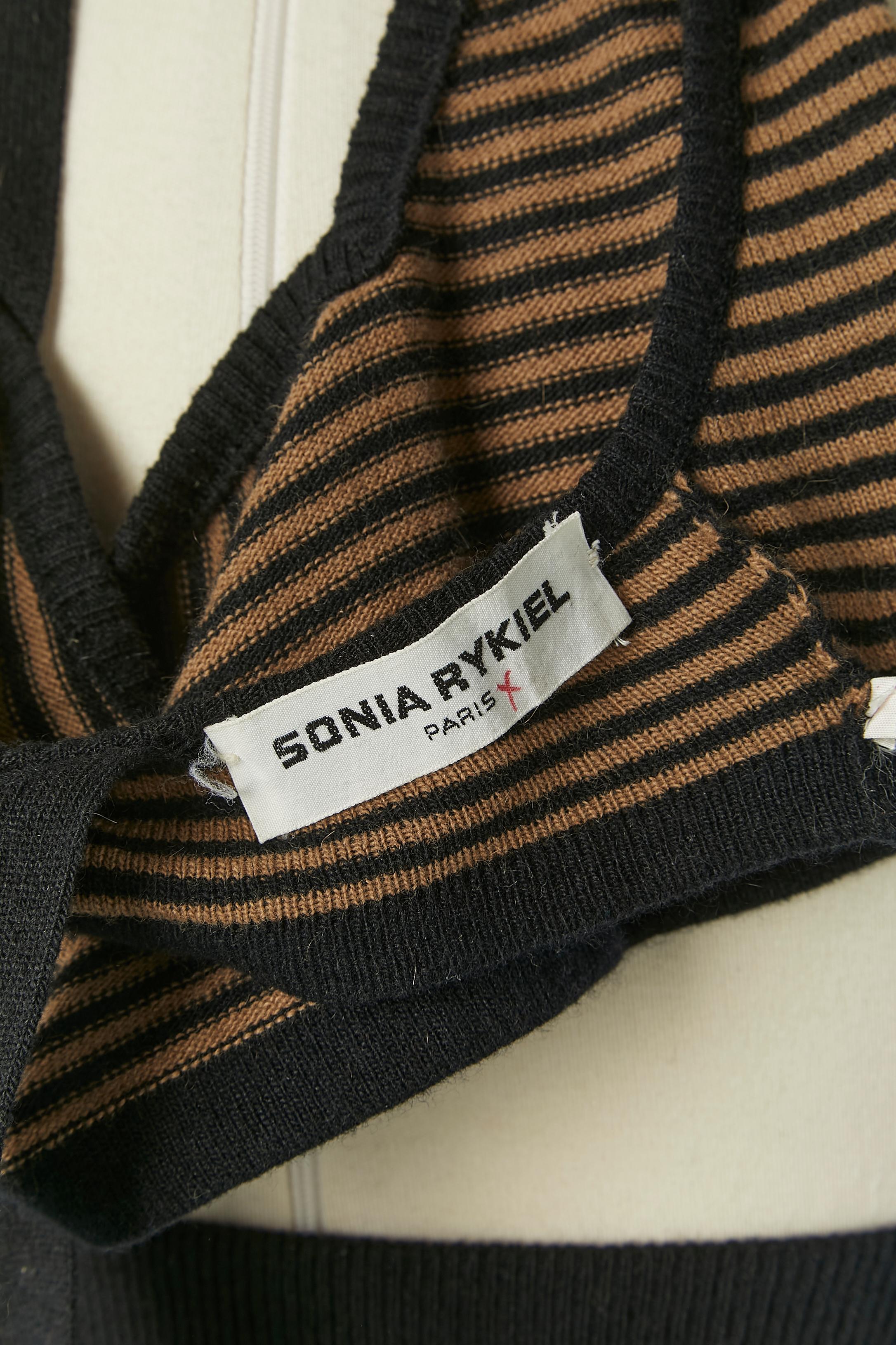 Striped wool knit tank top and knit trouser ensemble SONIA RYKIEL For Sale 2