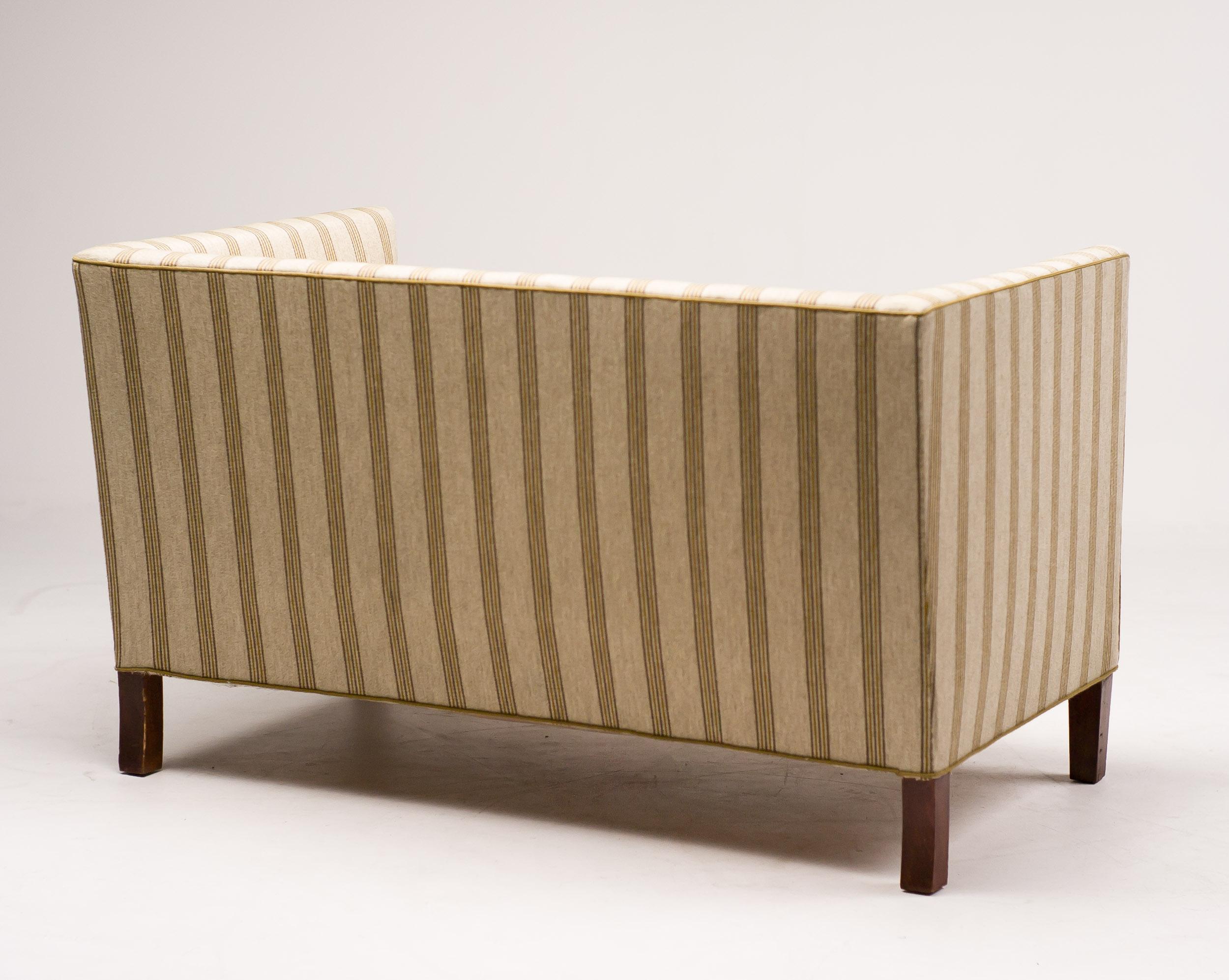 Mid-20th Century Striped Wool Sofa by Fritz Hansen