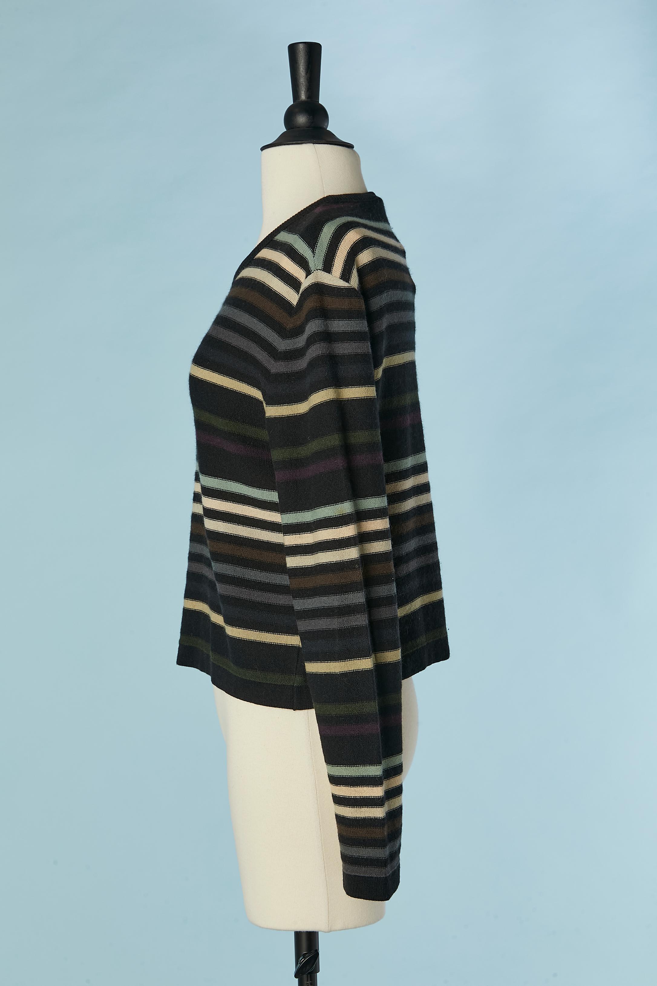 Black Striped wool sweater Sonia Rykiel For Sale