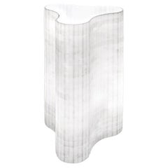 Stripes A1 Decorative Table Lamp in Afyon White Marble by Bufalini Marmi