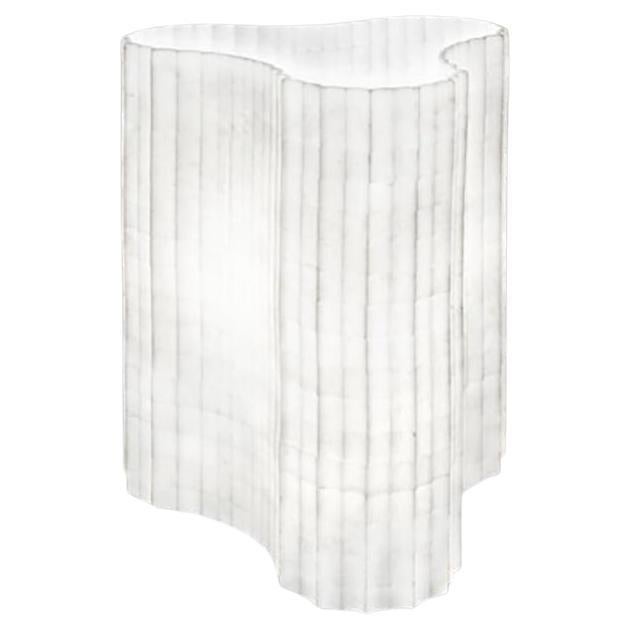Stripes A2 Decorative Table Lamp in Afyon White Marble by Bufalini Marmi