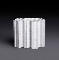 Stripes A2 Decorative Vase in Statuario Marble by Bufalini Marmi