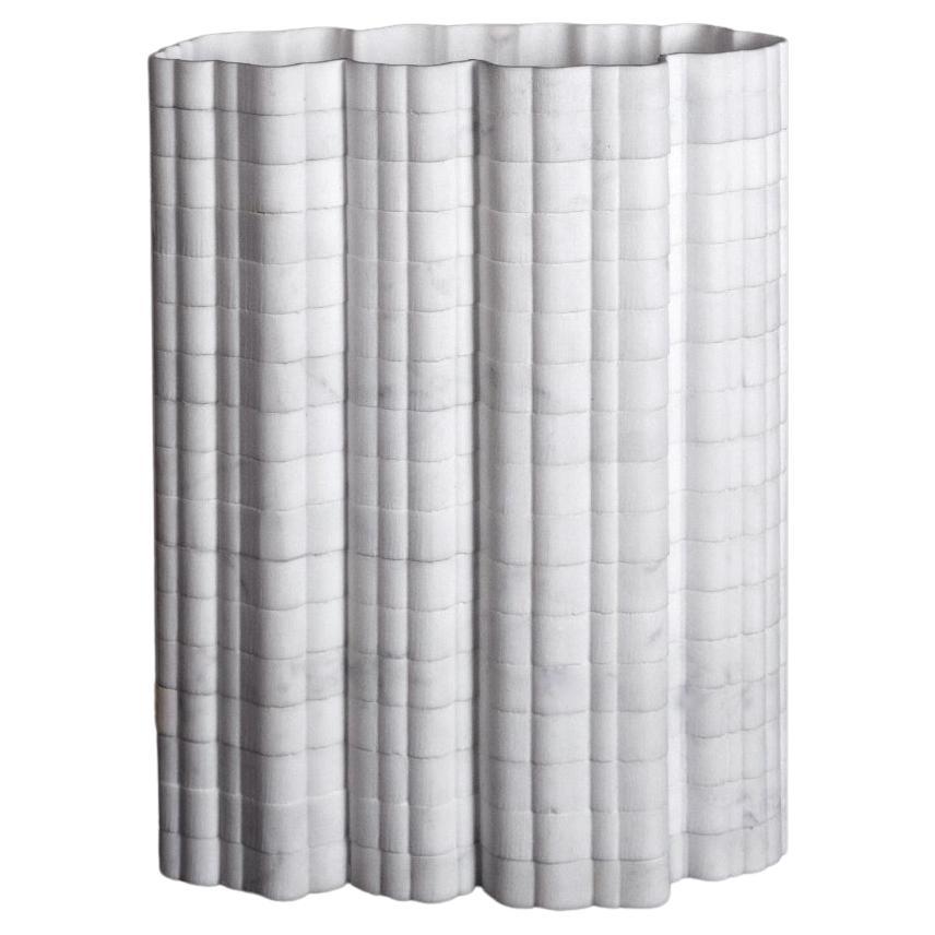 Dekorative Vase Stripes A3 aus Statuario-Marmor von Bufalini Marmi