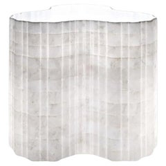 Stripes A5 Decorative Table Lamp in Afyon White Marble by Bufalini Marmi