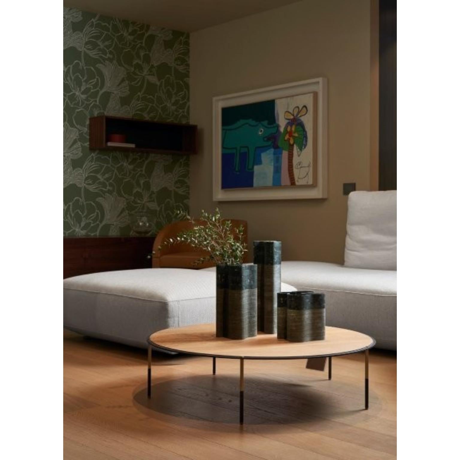 Vase Stripes C1 aus gr�ünem Laguna-Marmor und indischgrünem Marmor von Bufalini Marmi (Italienisch) im Angebot