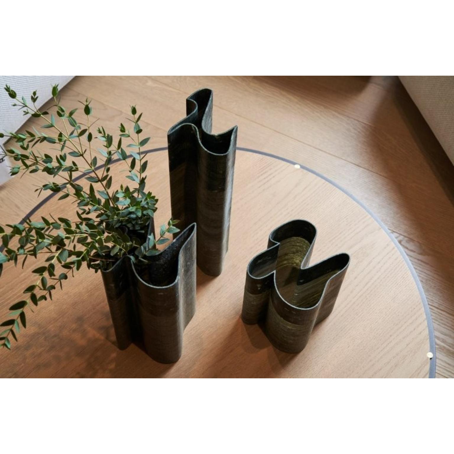 Vase Stripes C2 aus grünem Laguna-Marmor und indischgrünem Marmor von Bufalini Marmi im Angebot 9