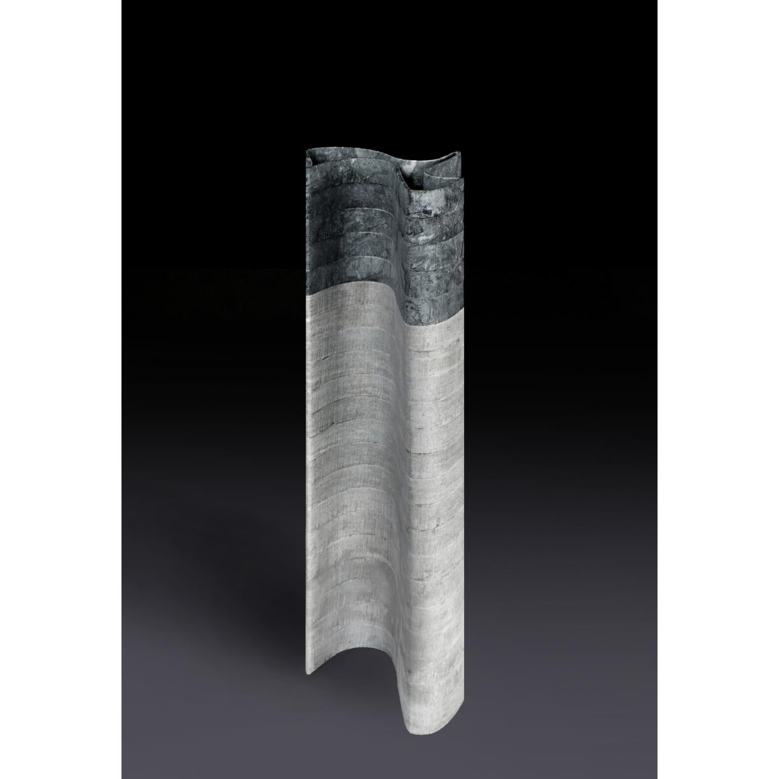 Vase Stripes C3 aus grünem Laguna-Marmor und indischgrünem Marmor von Bufalini Marmi im Angebot 3