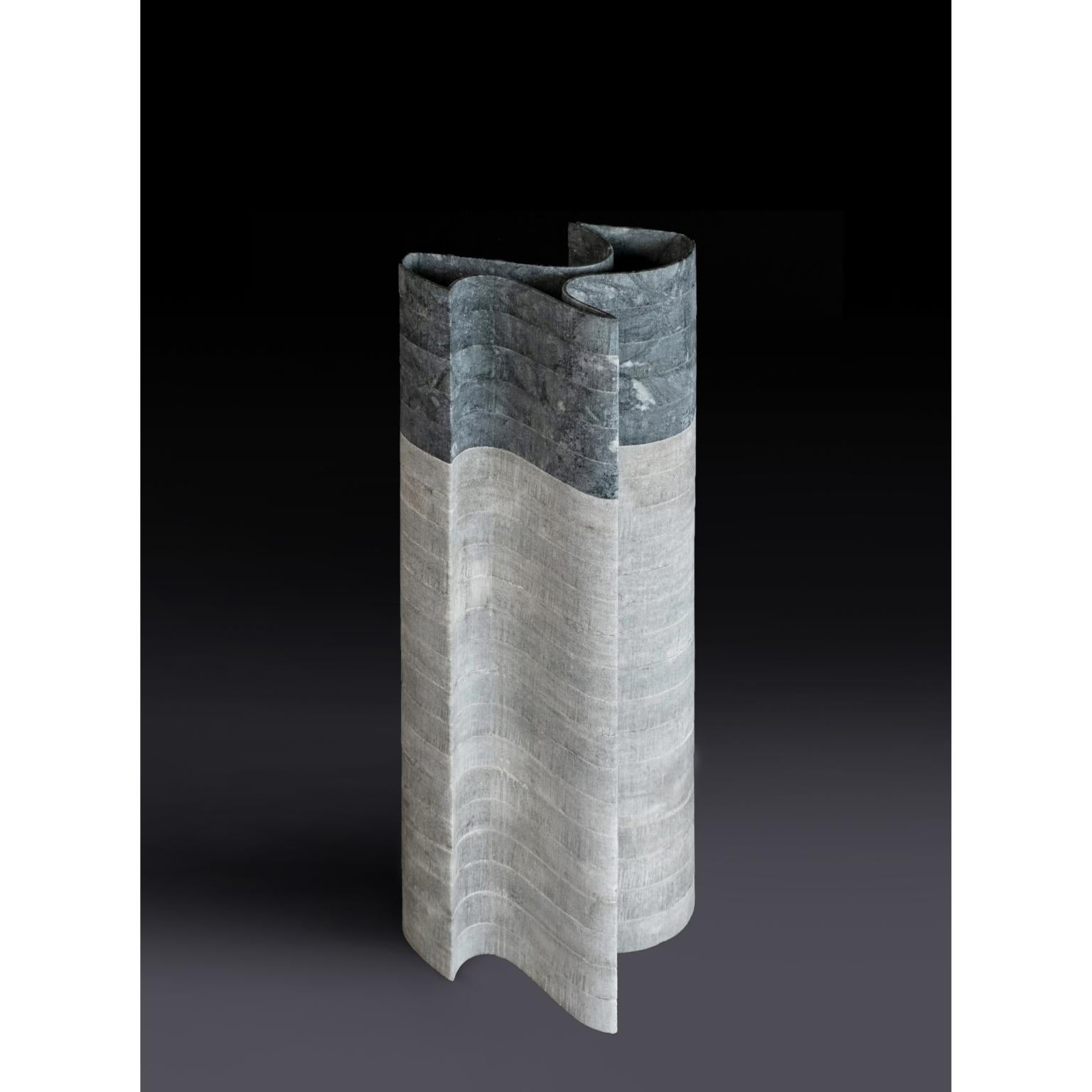 Vase Stripes C3 aus grünem Laguna-Marmor und indischgrünem Marmor von Bufalini Marmi im Angebot 2