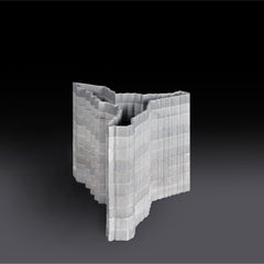 Stripes D2 Decorative Vase in Bardiglio Marble by Bufalini Design