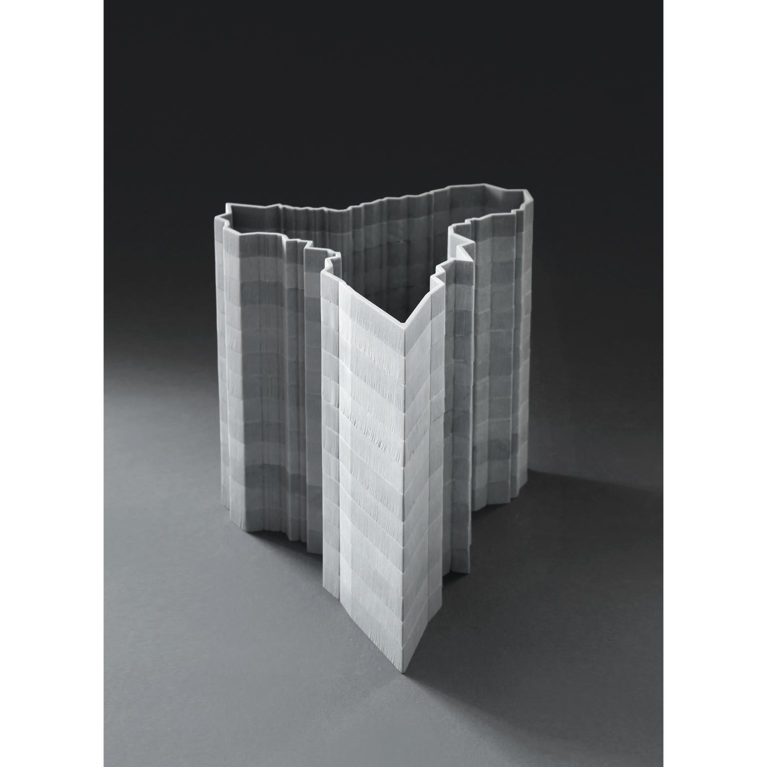 Dekorative Vase Stripes D3 aus Bardiglio-Marmor von Bufalini Marmi im Angebot 4