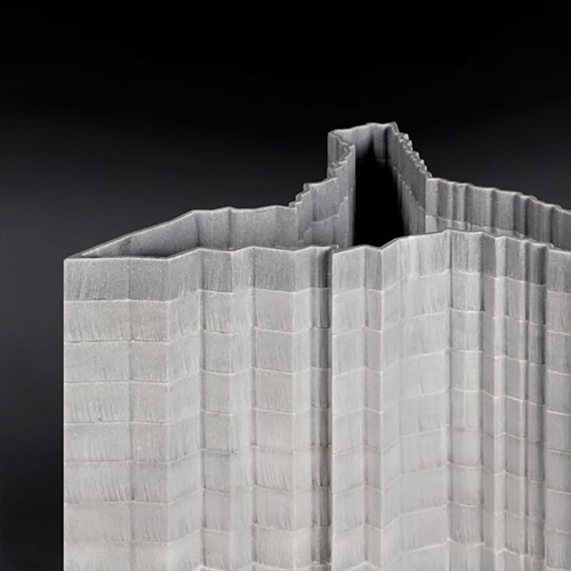 Dekorative Vase Stripes D3 aus Bardiglio-Marmor von Bufalini Marmi (Moderne) im Angebot