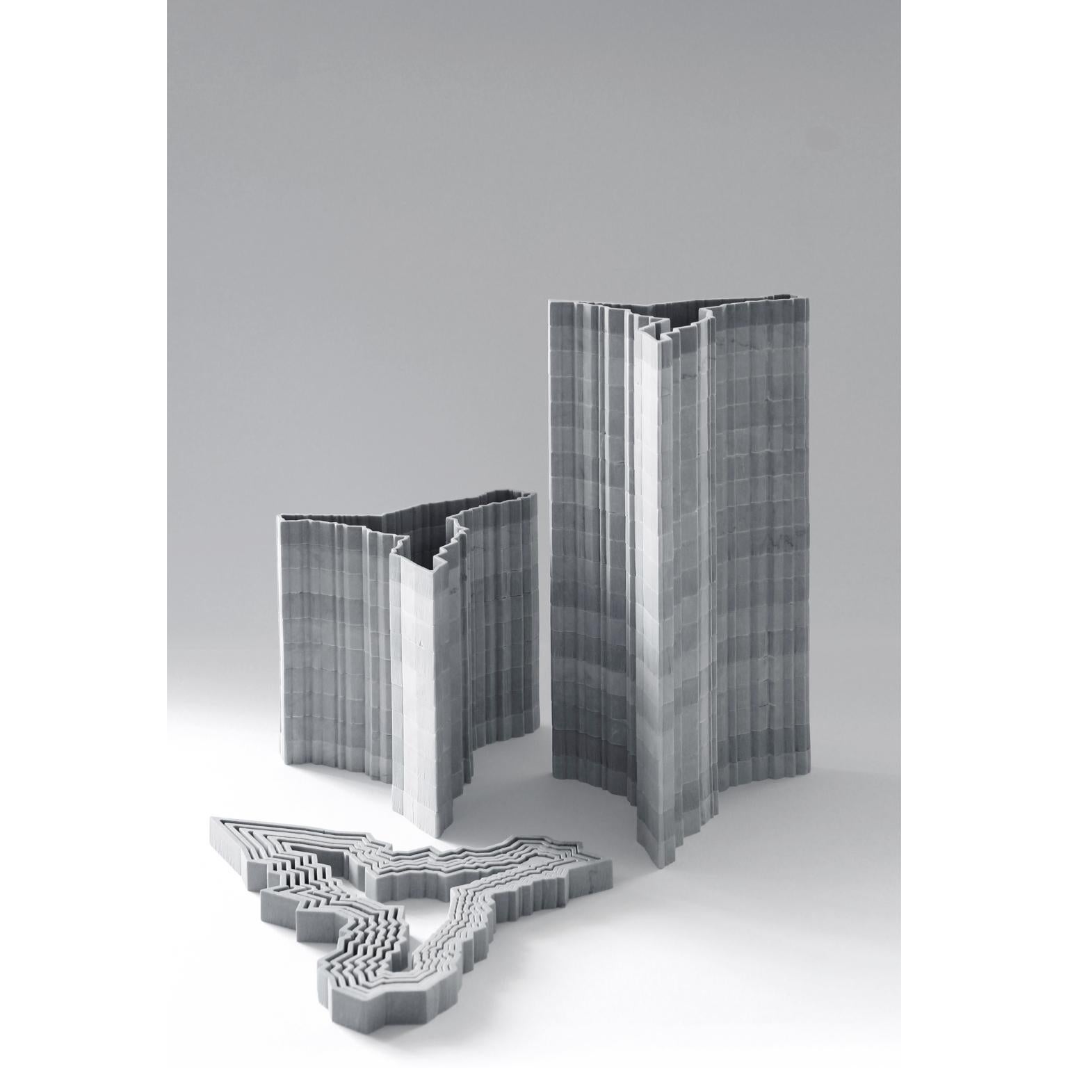 Dekorative Vase Stripes D3 aus Bardiglio-Marmor von Bufalini Marmi (Sonstiges) im Angebot