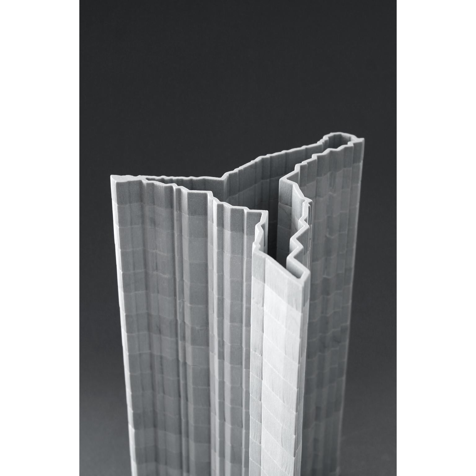 Dekorative Vase Stripes D3 aus Bardiglio-Marmor von Bufalini Marmi im Angebot 1