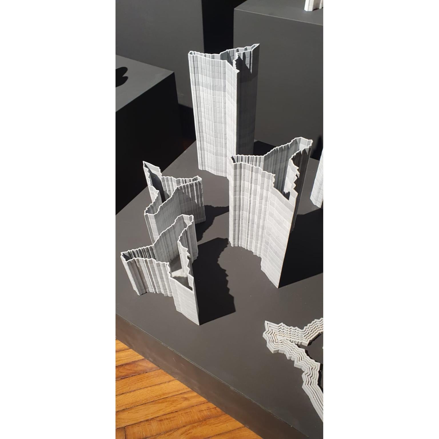 Dekorative Vase Stripes D5 aus Bardiglio-Marmor von Bufalini Marmi im Angebot 1