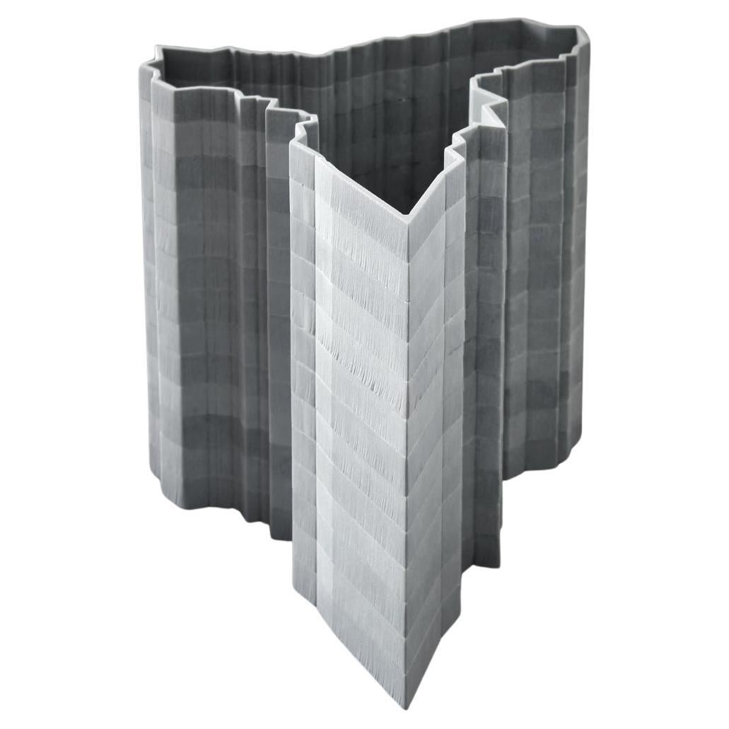 Dekorative Vase Stripes D5 aus Bardiglio-Marmor von Bufalini Marmi