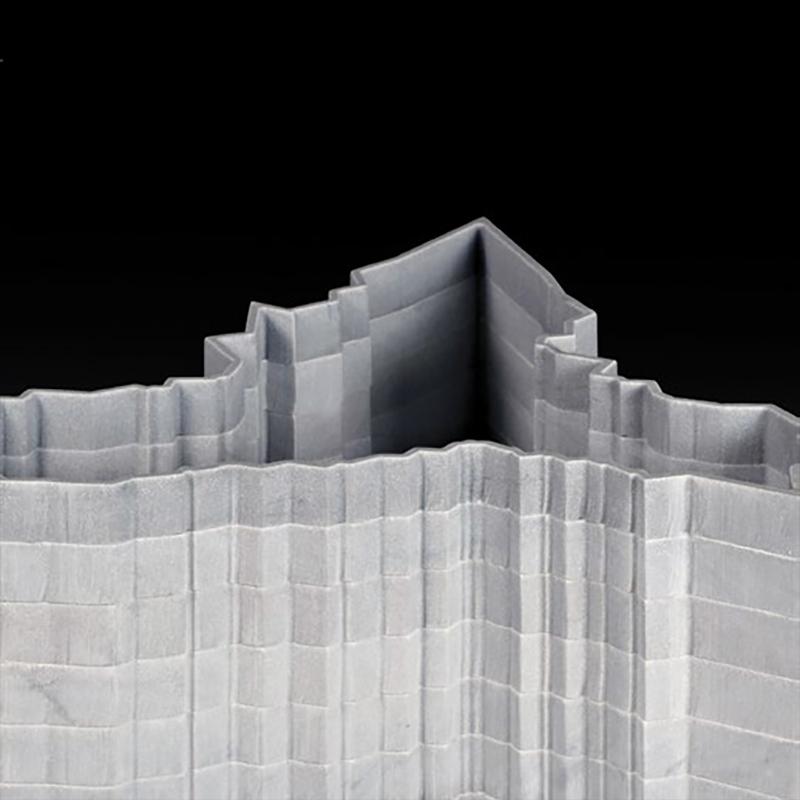 Dekorative Vase Stripes D6 aus Bardiglio-Marmor von Bufalini Marmi (Moderne) im Angebot