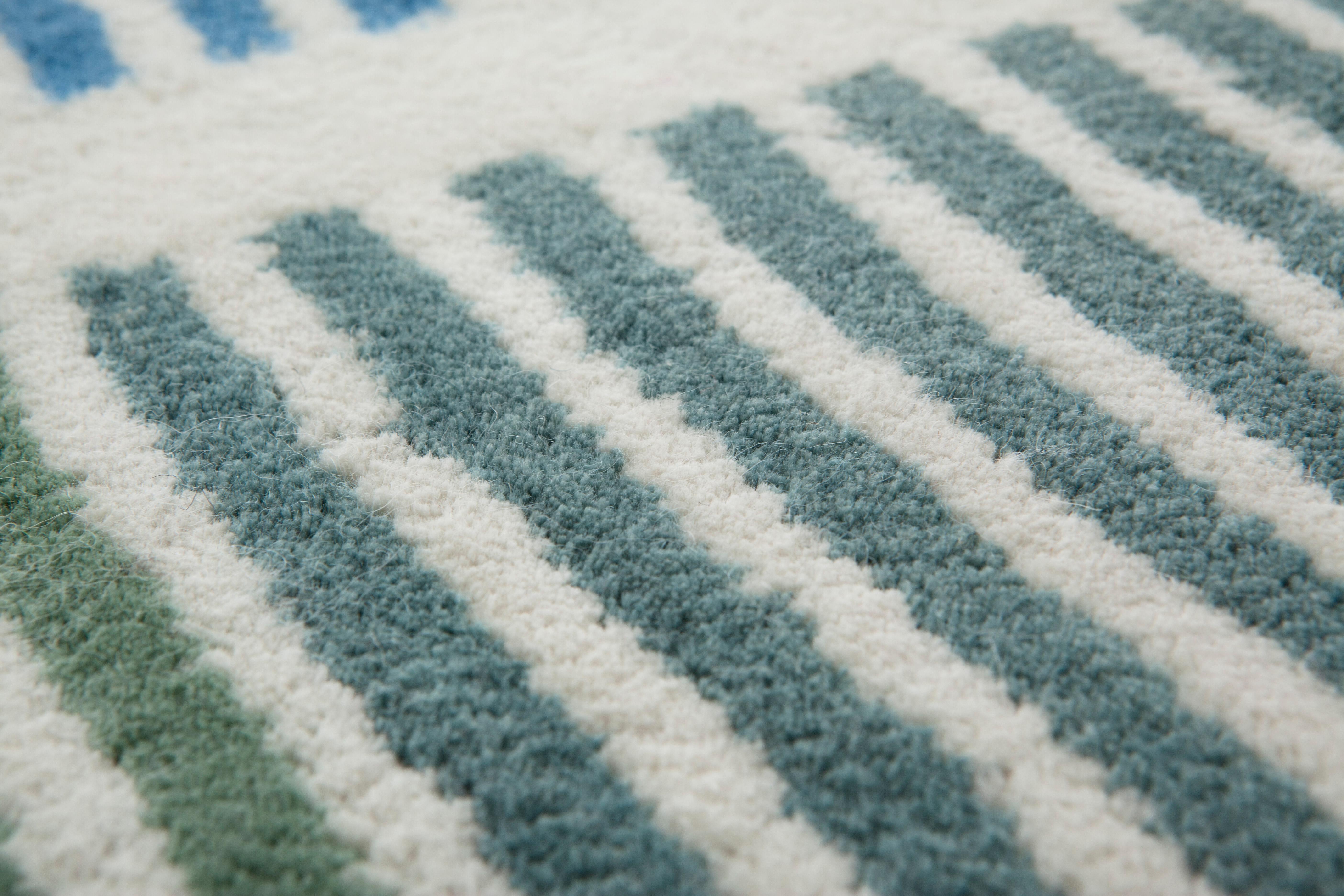 Stripes, Handtufted, Wool, Aoi Huber Kono For Sale 1