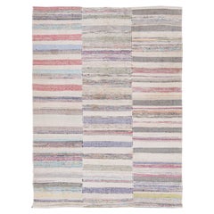 Rug & Kilim in lana a righe multicolore fatto a mano e vintage