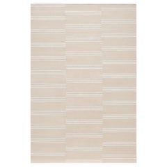 Stripes Sand/Cream Rug Modern Dhurrie/Kilim Rug in Scandinavian Design