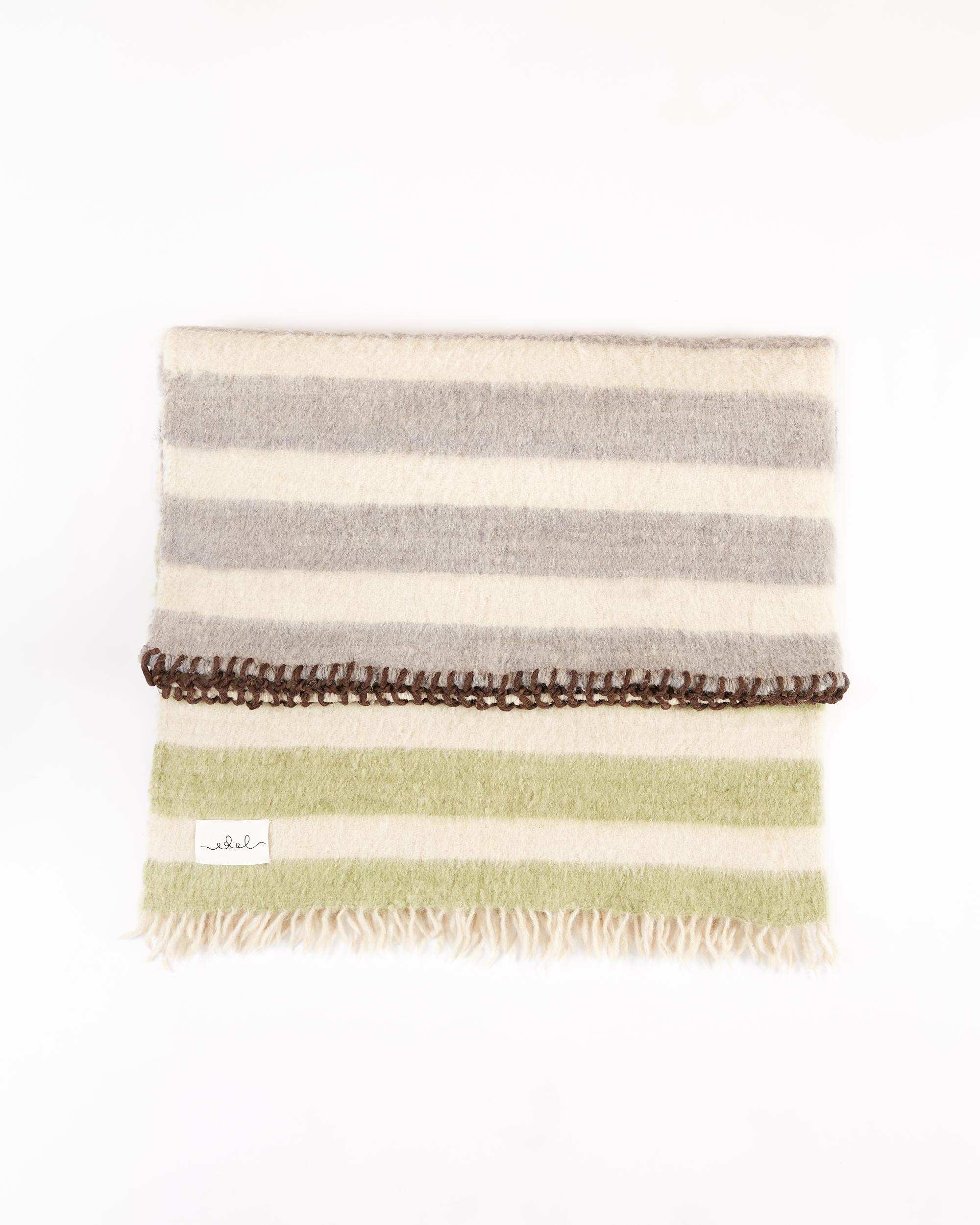 Guatemalan Stripes Wool Blanket For Sale