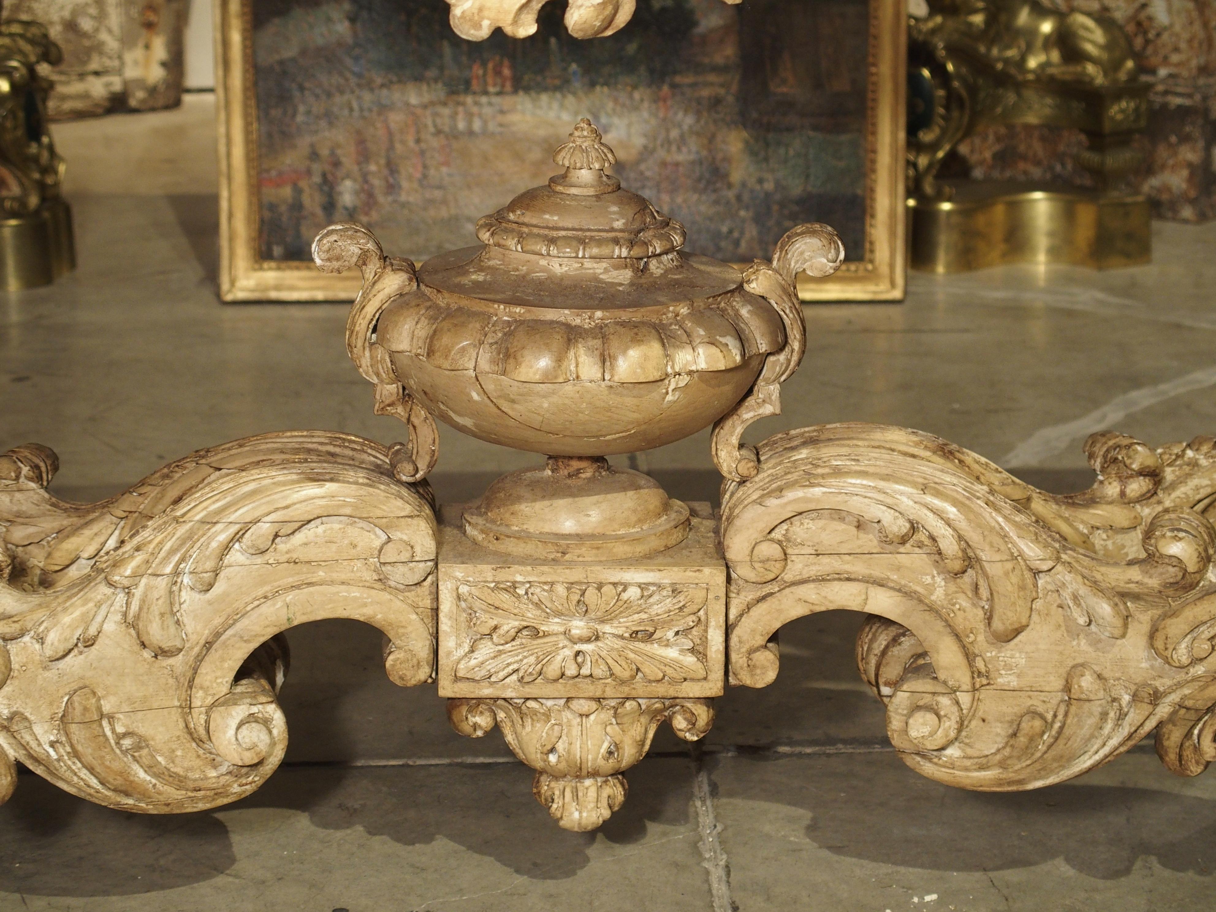 20th Century Stripped and Parcel Paint French Rococo Style Center Table with Rouge Marble Top