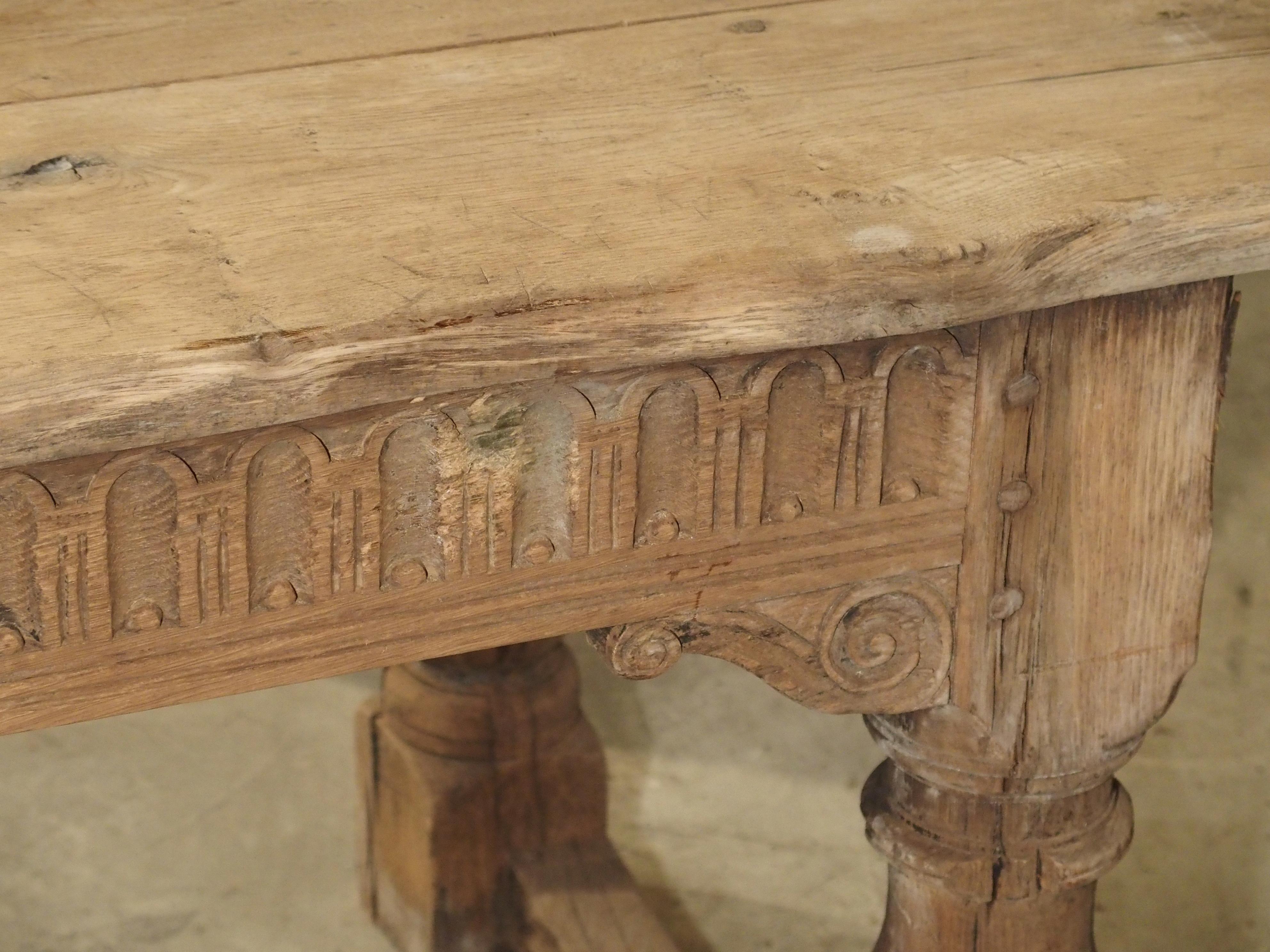 Stripped Antique Oak Jacobean Style Refectory Table from England, 19th Century 6