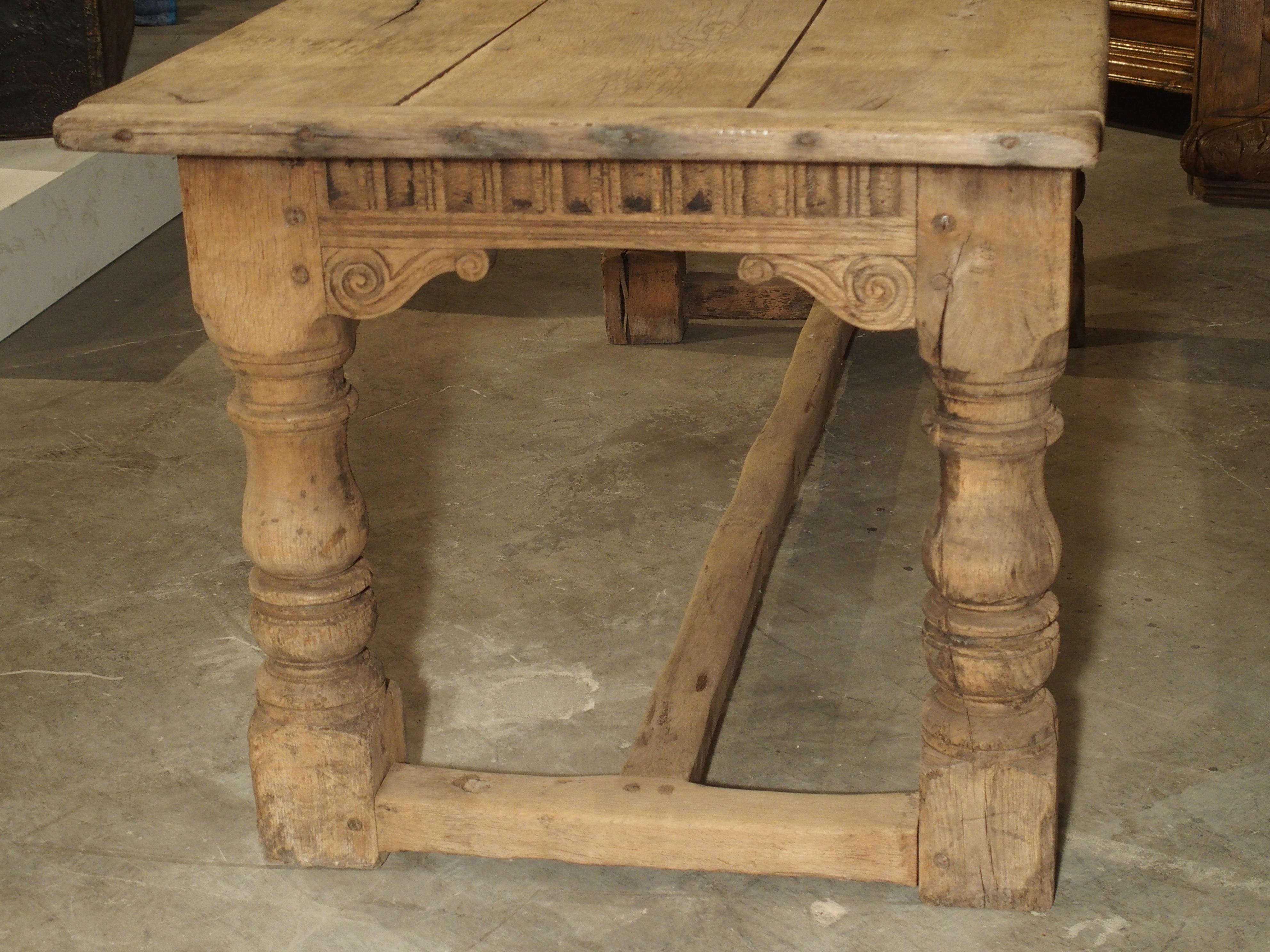 Stripped Antique Oak Jacobean Style Refectory Table from England, 19th Century 7