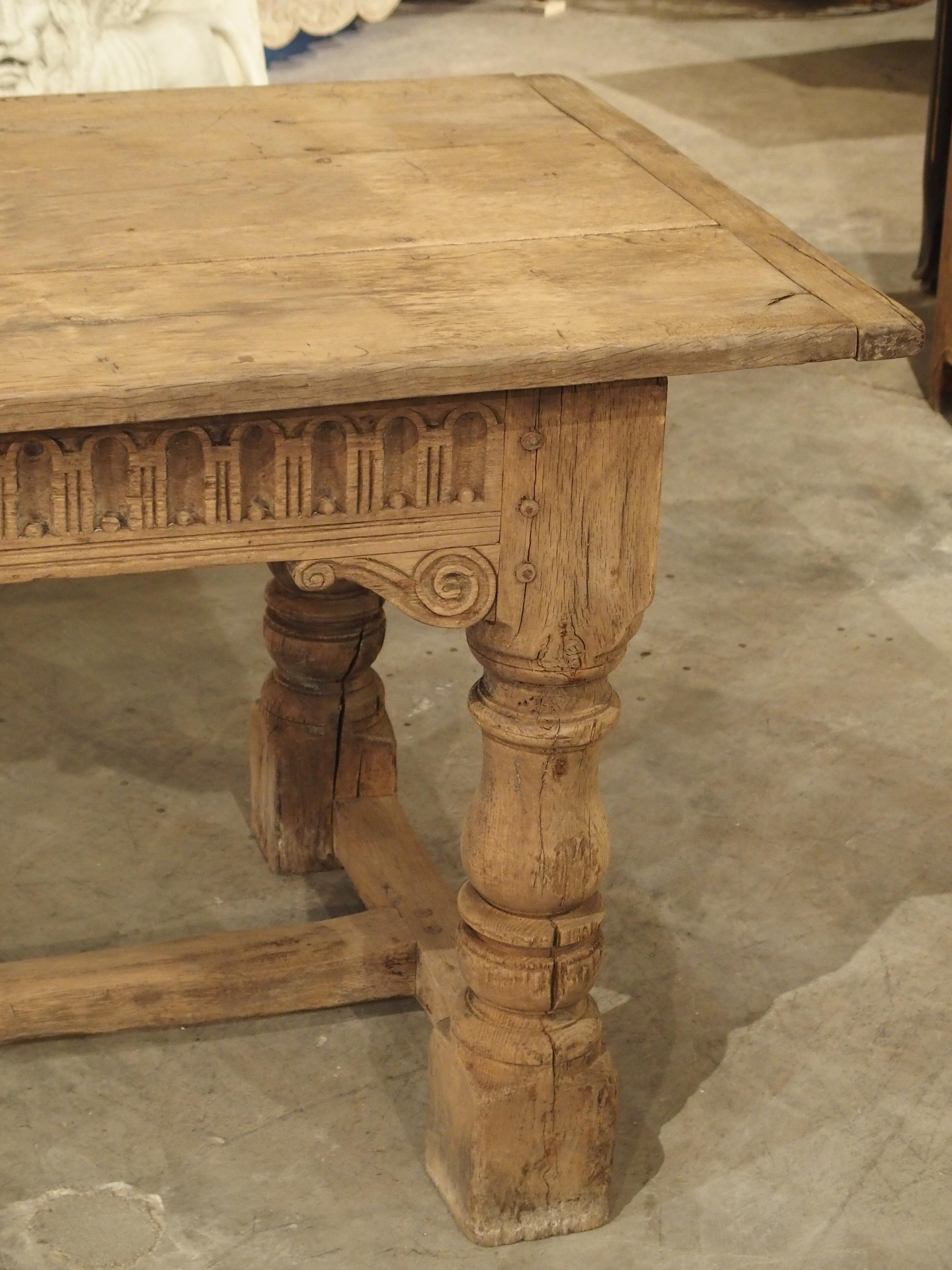 Stripped Antique Oak Jacobean Style Refectory Table from England, 19th Century 14
