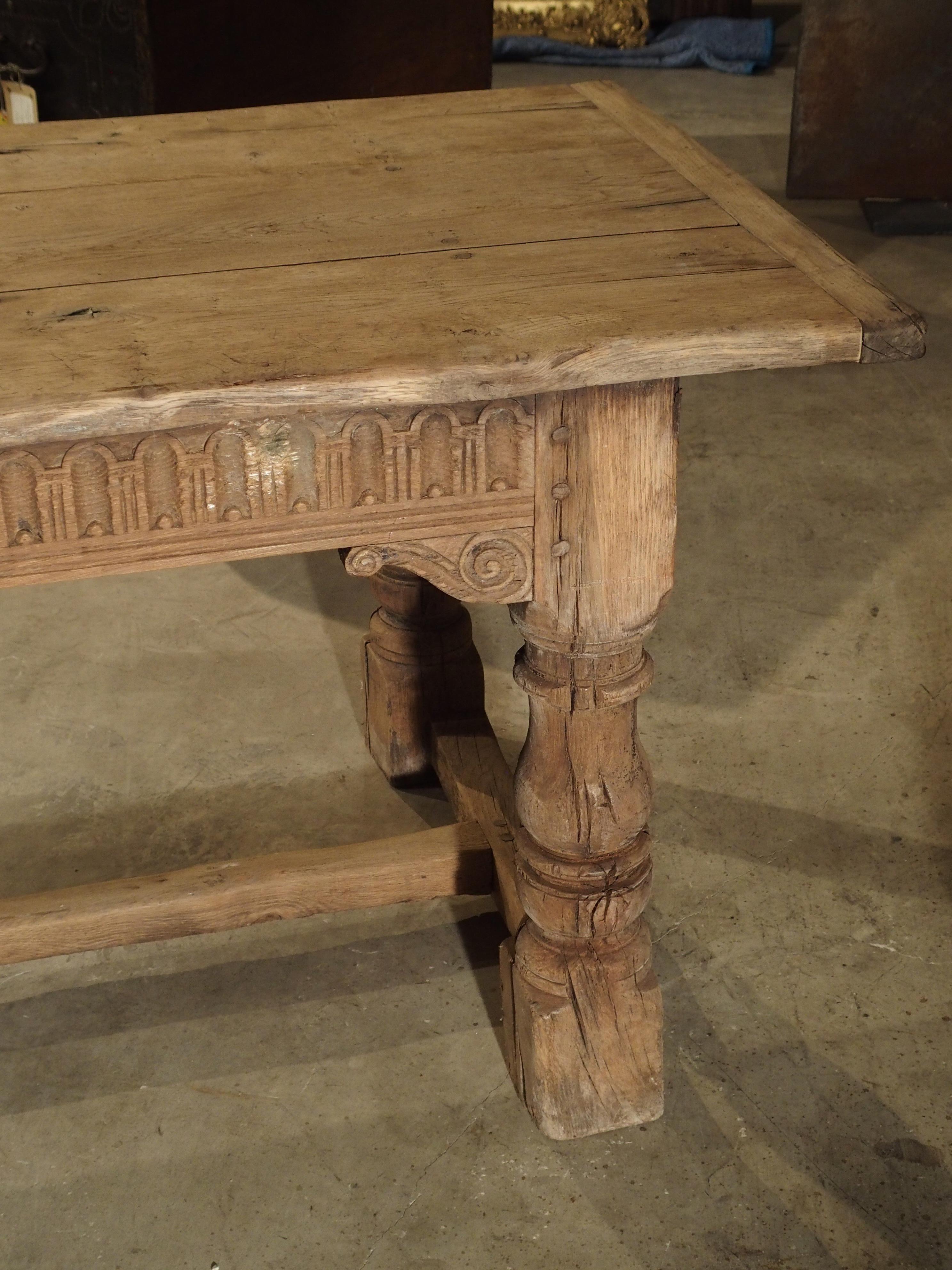 Stripped Antique Oak Jacobean Style Refectory Table from England, 19th Century 1