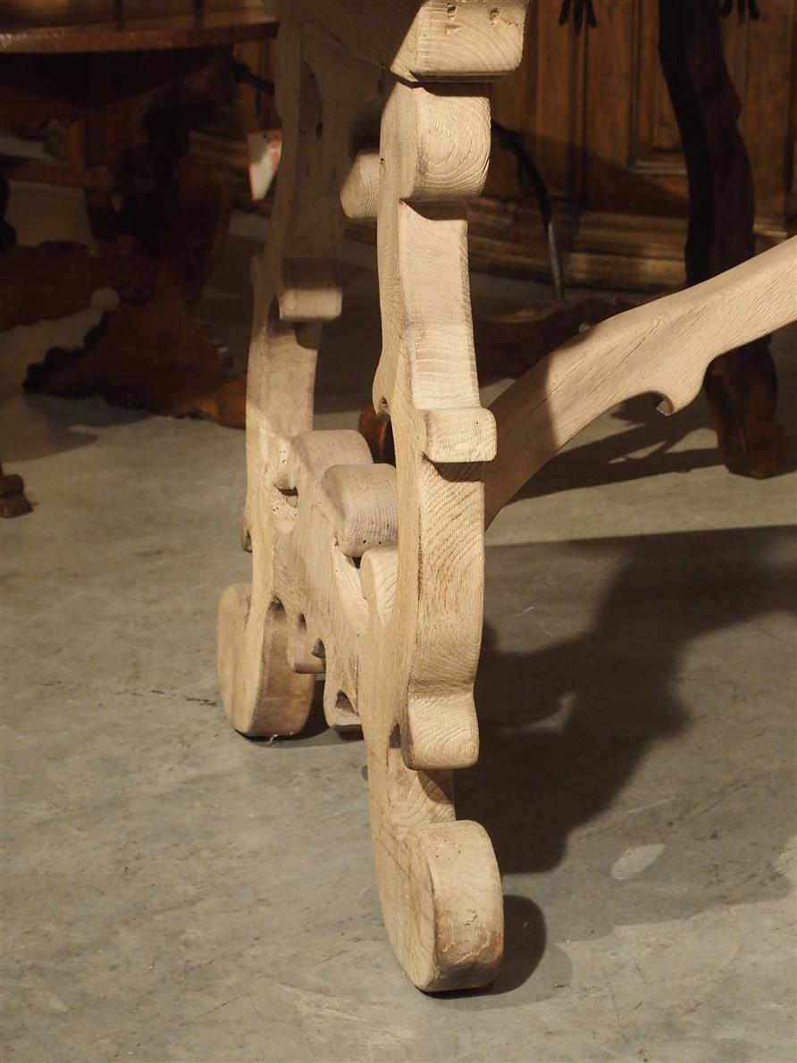 Stripped Antique Tuscan Oak Dining Table, Late 19th Century In Good Condition In Dallas, TX