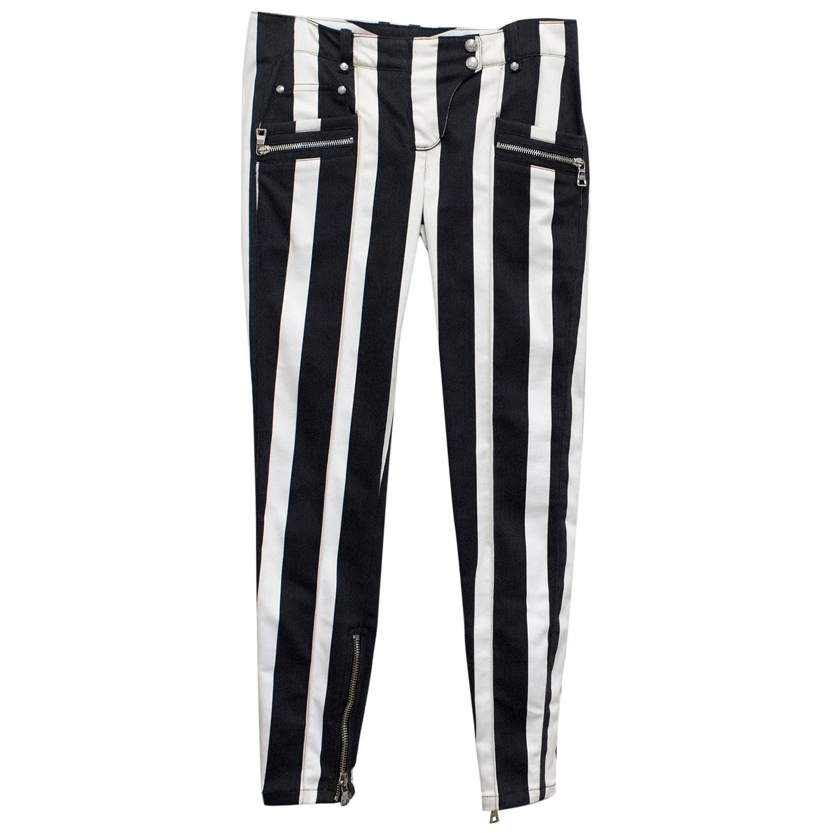 Balmain Striped Skinny Jeans - Size US 4 at 1stDibs | striped skinny pants,  black and white striped skinny jeans, balmain striped pants