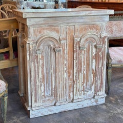 Stripped Console with Carved Architectural Panels