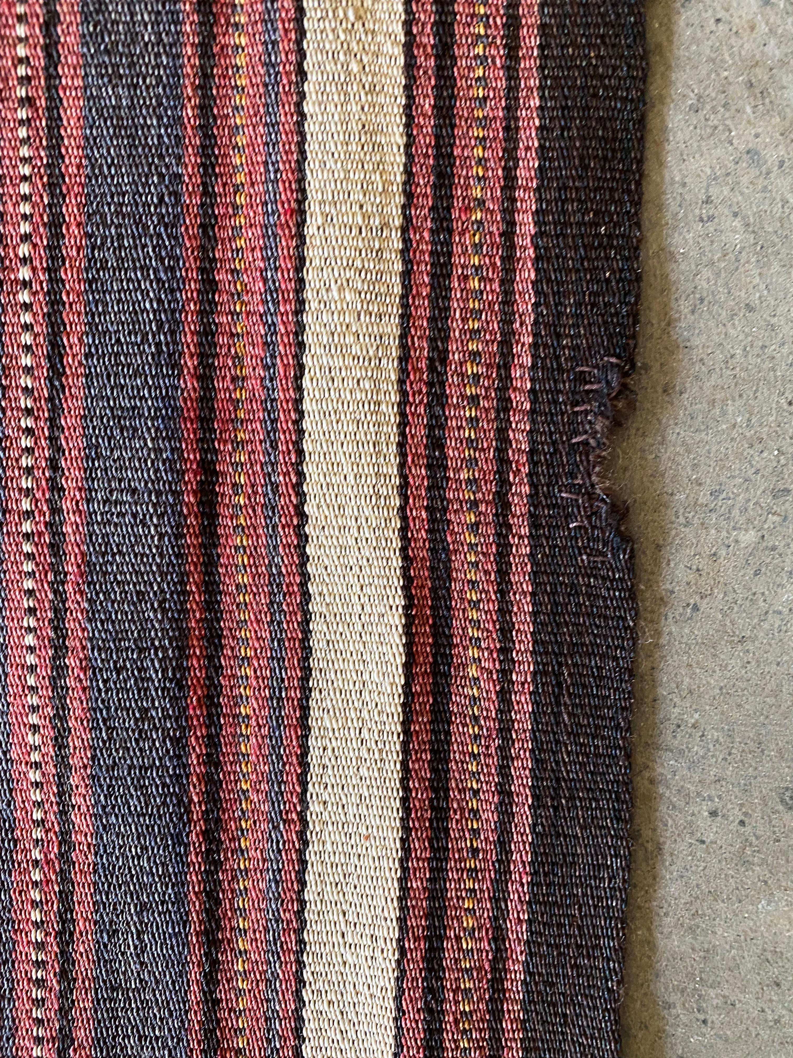 Striped, Multicoloured Turkish Wool Kilim Rug, Early 20th Century For Sale 5