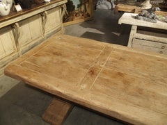 Stripped Oak Monastery Table from France, circa 1950s