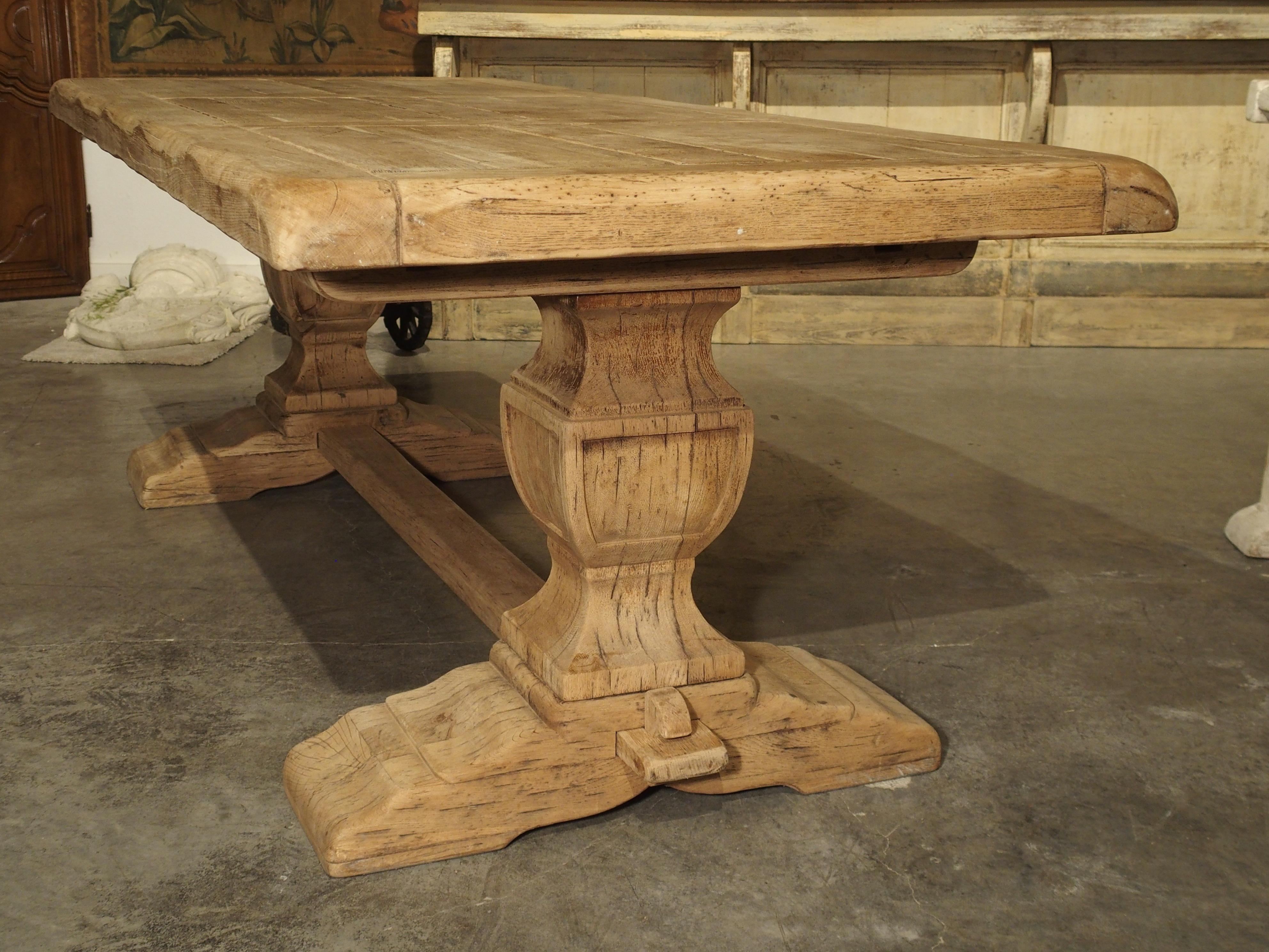 Louis XIV Stripped Oak Monastery Table from France, circa 1950s