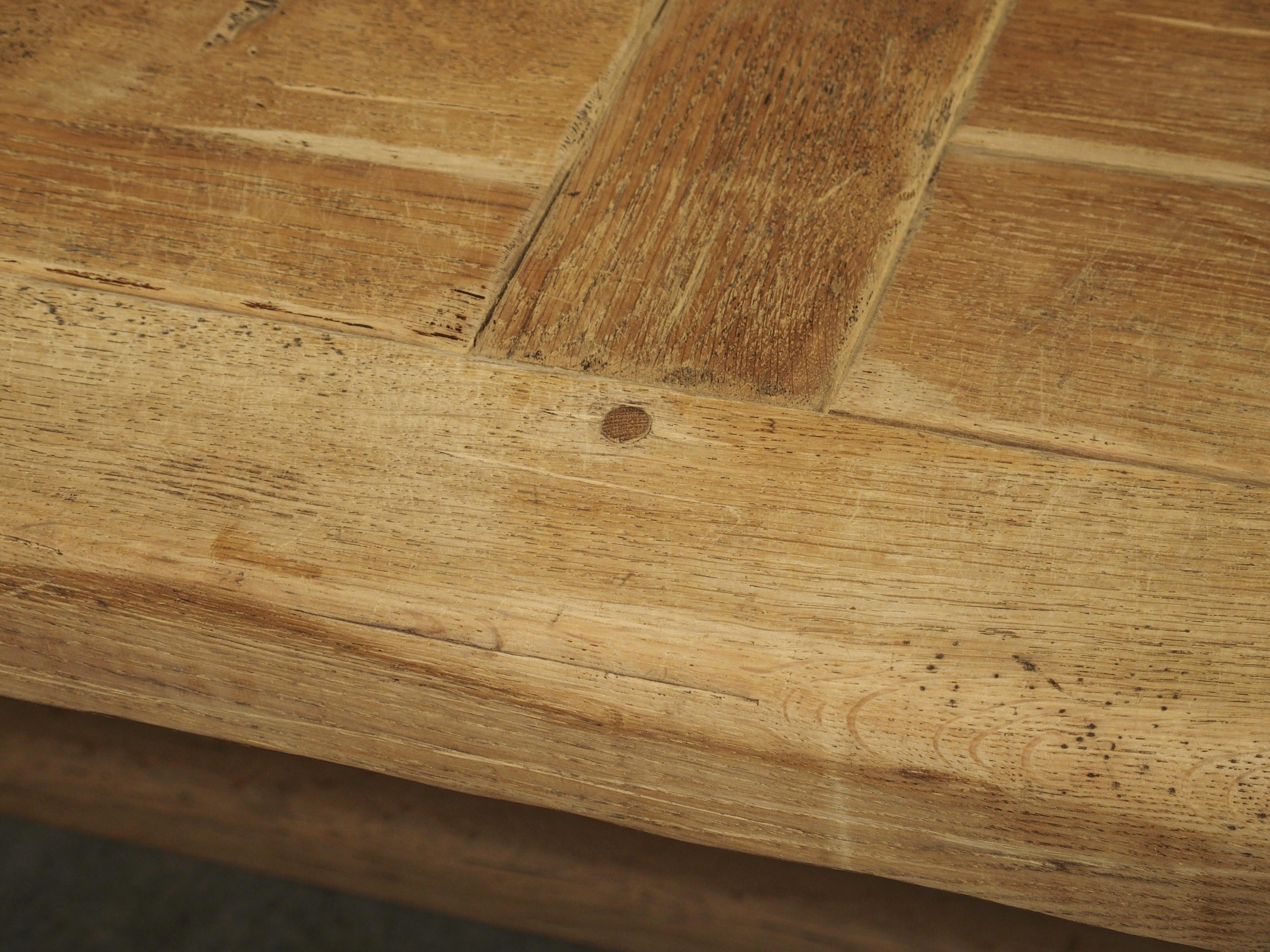 Stripped Oak Monastery Table from France, circa 1950s In Good Condition In Dallas, TX