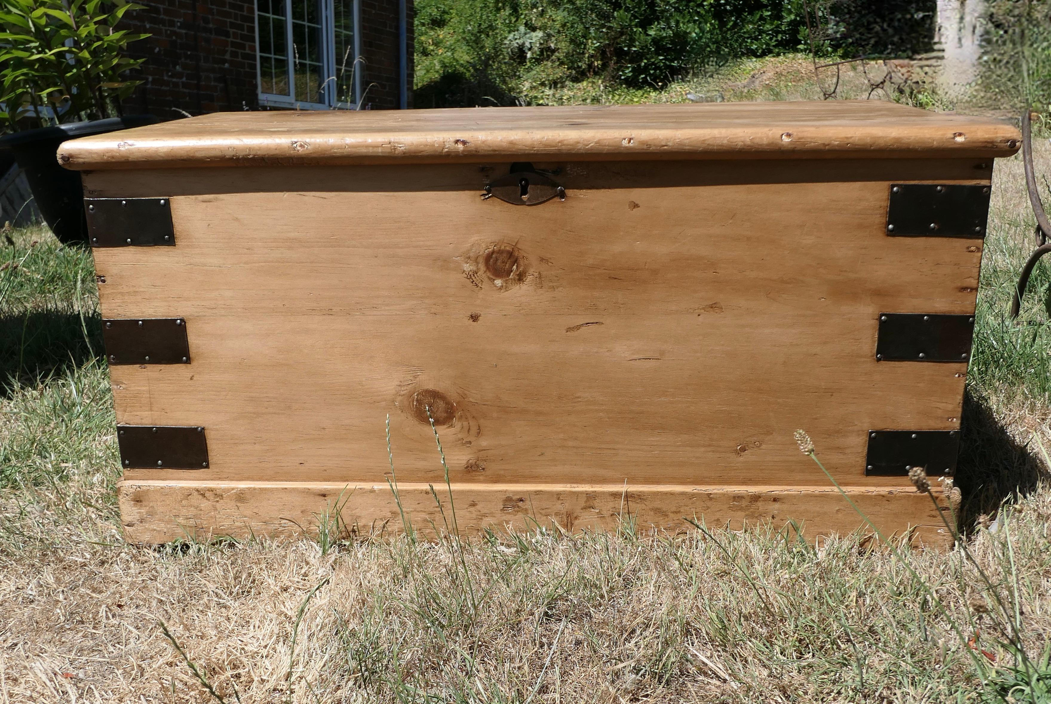 Stripped Pine Blanket Box, Coffee Table or ToyBox
 
Victorian Pine Blanket Box or Coffee Table, this piece has many uses
This is a good quality pine box it has been fully restored, it has metal bound corners which gives plenty of strength to the