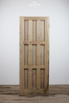 Stripped Pine Nine Panel Door, 20th Century