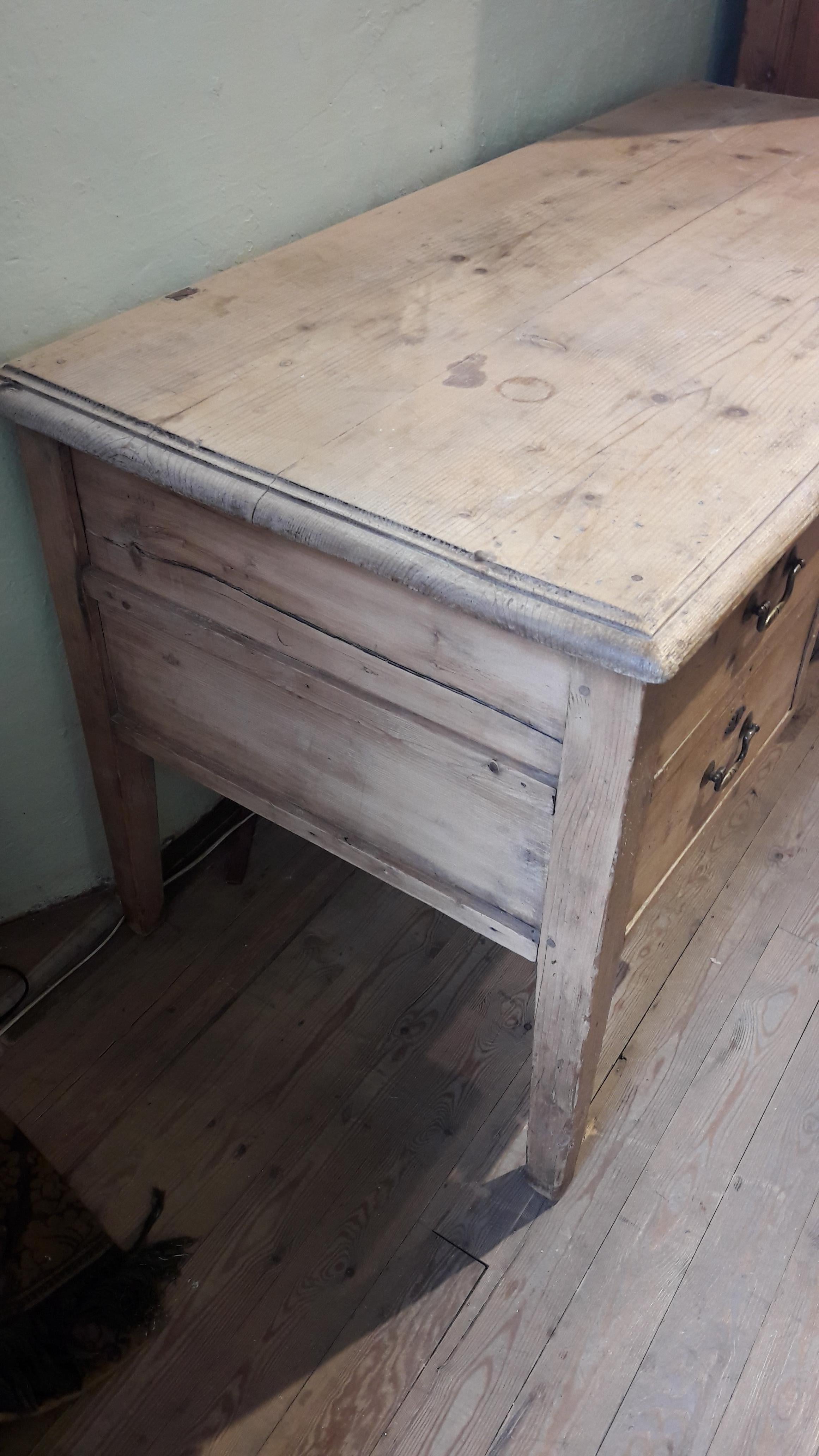 Stripped Pine Writing Table For Sale 1