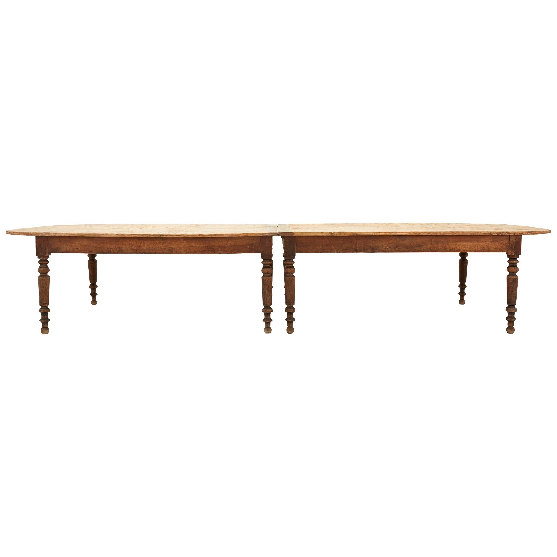 Stripped Wood Top Two-Piece Schoolhouse Lunch Table