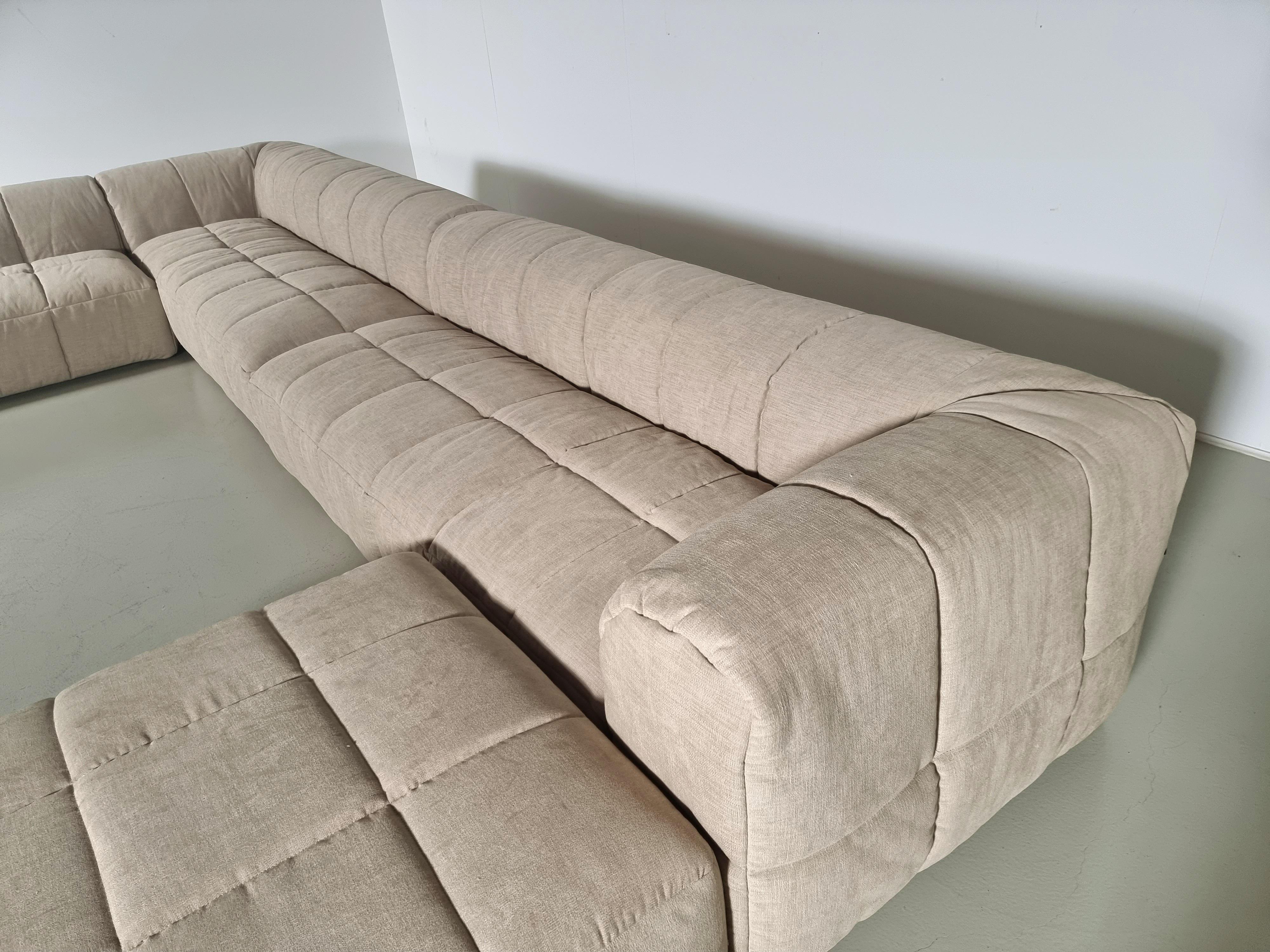 Late 20th Century Strips Modular Sofa in cream stain resistant fabric by Cini Boeri for Arflex For Sale