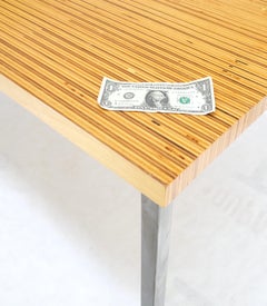 Strips of Wood Glued Together Unique Pattern Table Top Industrial Base Desk Mint