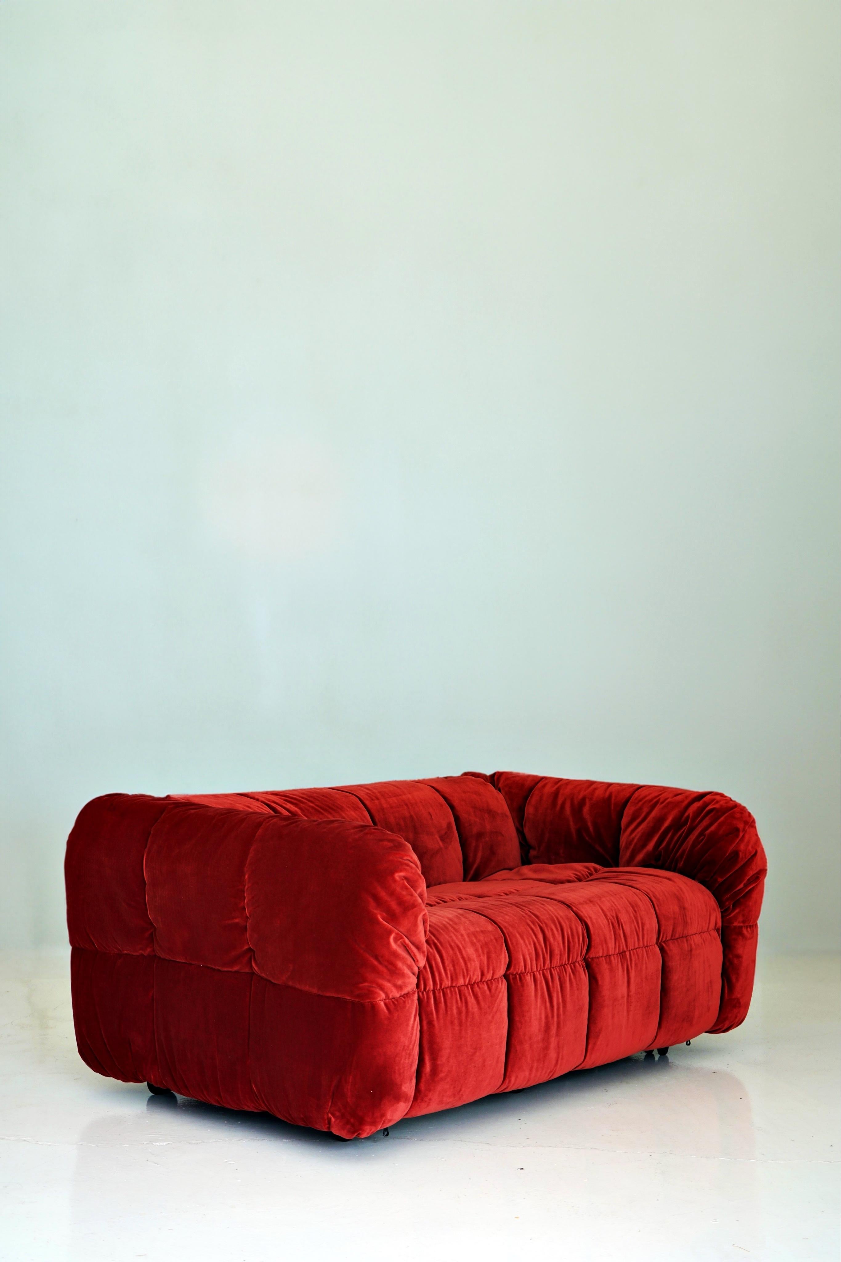 Streifen-Sofa – 2 Sitzmöbel mit Armen, Cini Boeri, Arflex. Paar verfügbar. (Italienisch) im Angebot