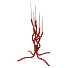 Stroma Sculptural Candelabra in Forged Steel by Metalmorphosis Studio