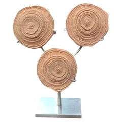 Stromatolite "red desert gogotte" triptyque sur stand personnalisé