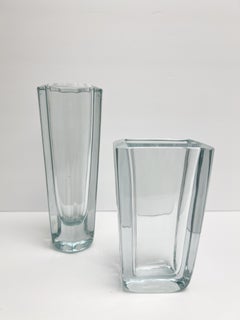 Stromberg Pair of Thick Art Glass Vases Sweden 1960s