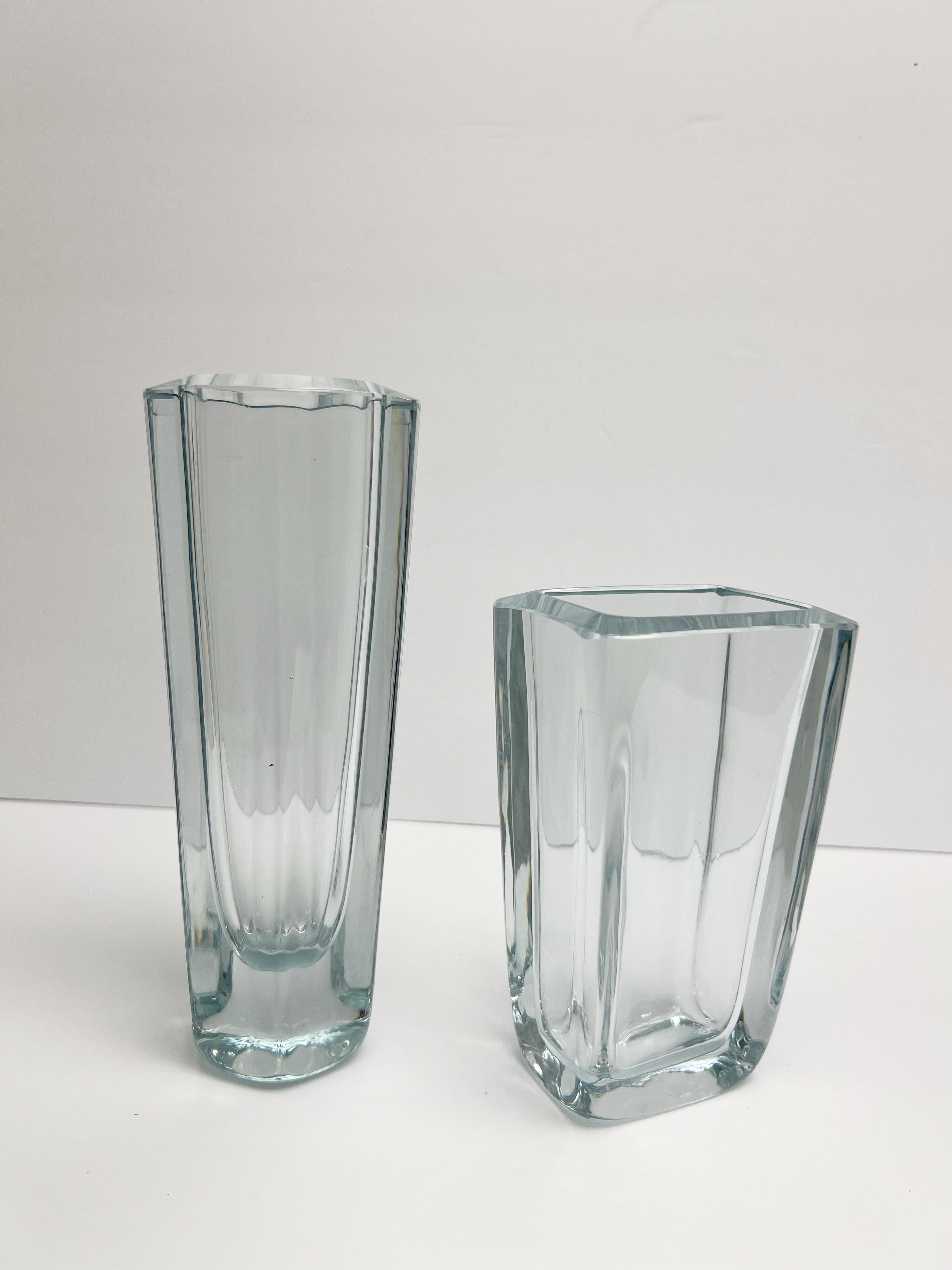 Stromberg paire de vases épais en verre d'art suédois des années 1960 Bon état - En vente à Miami, FL
