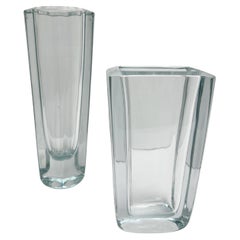 Stromberg paire de vases épais en verre d'art suédois des années 1960