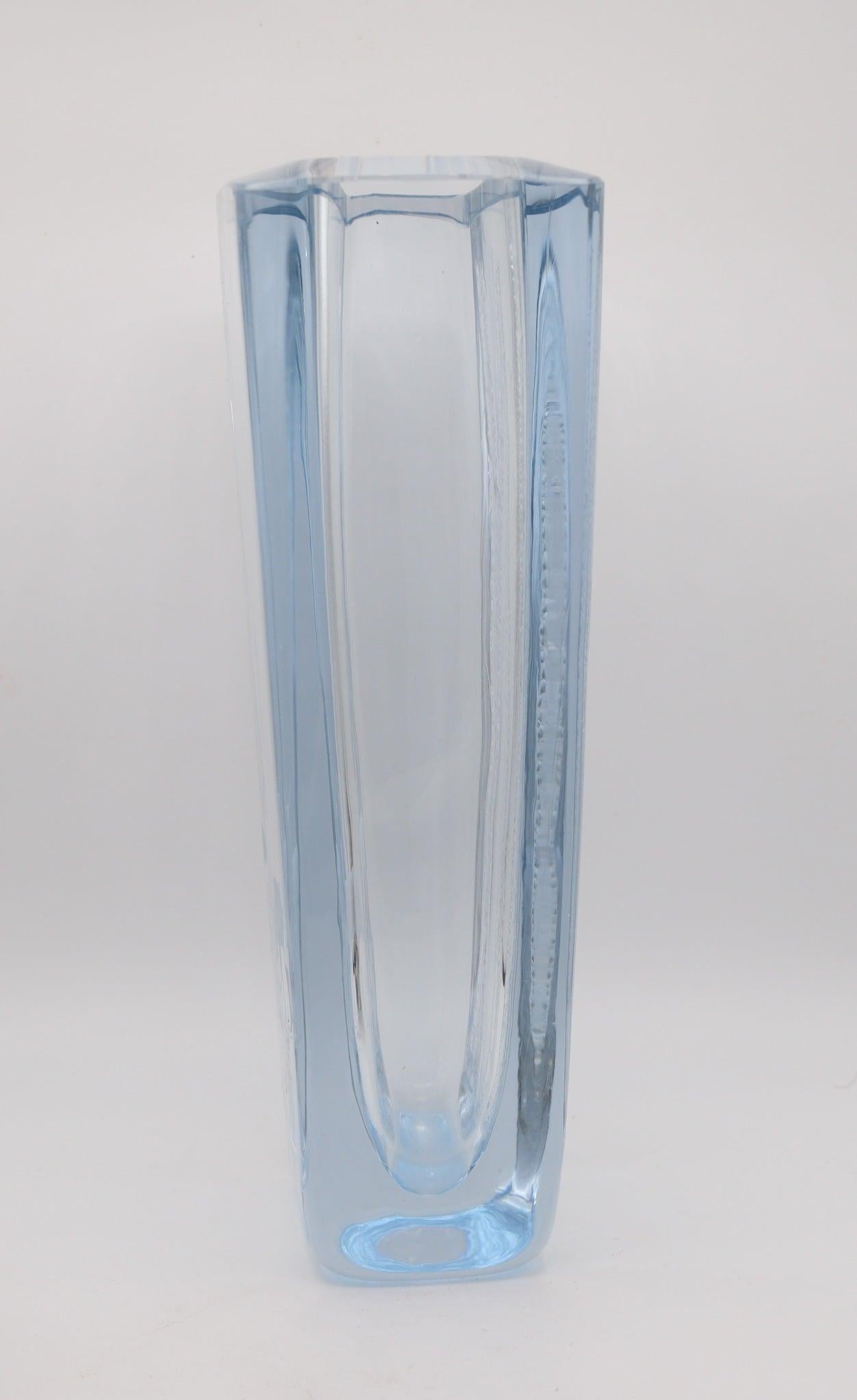Hand-Crafted STROMBERGSHYTTAN 1950-60 Sweden Laila Von Wendel Decorative Art Glass Vase For Sale