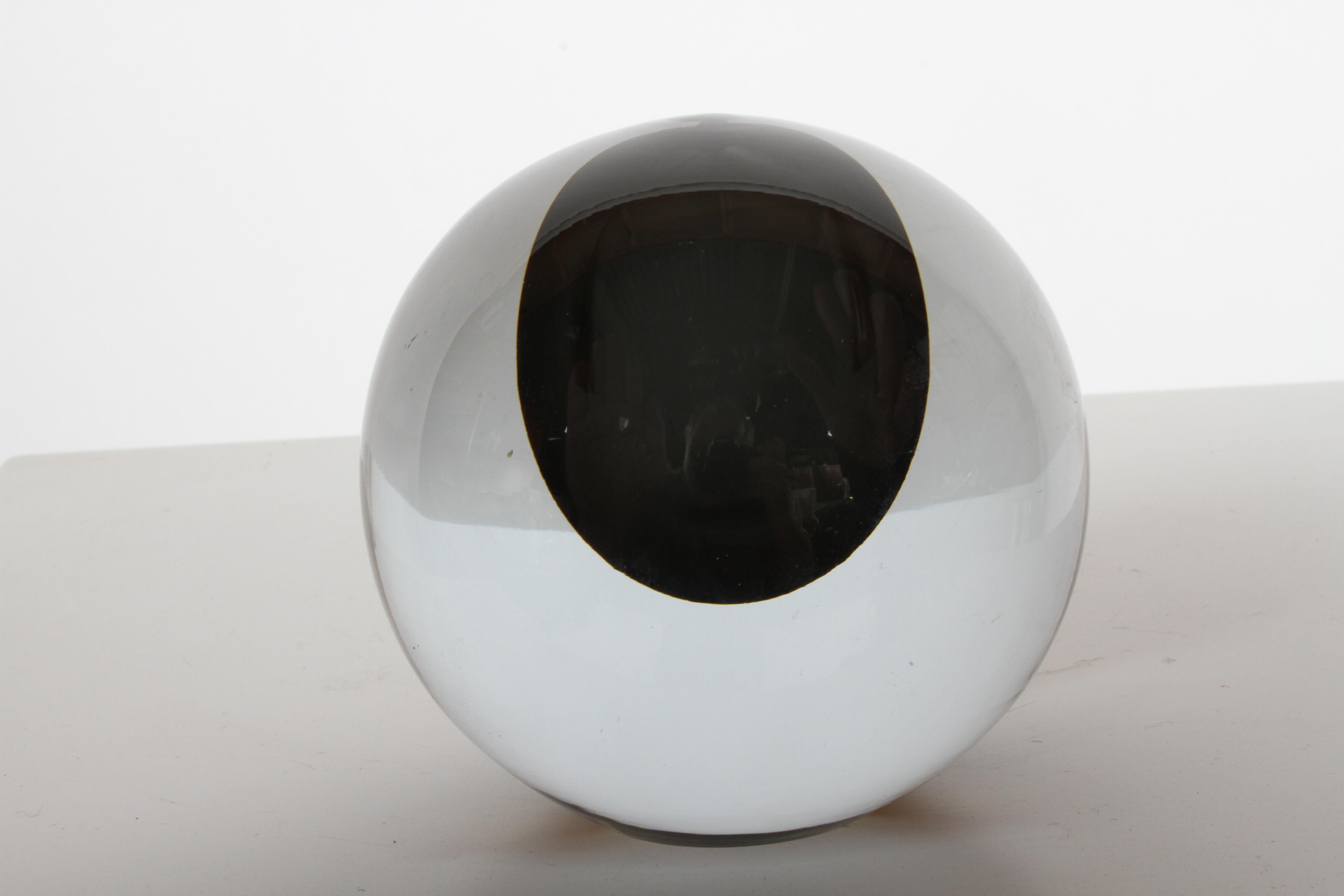 Mid-Century Modern Strombergshyttan Mid Century Spherical Orb Glass Paperweight